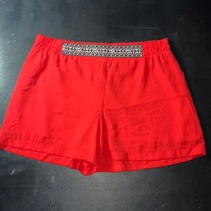Zouk Red Silk Summer Shorts